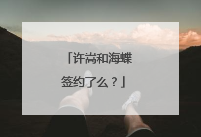 许嵩和海蝶签约了么？