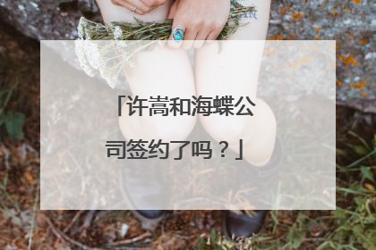 许嵩和海蝶公司签约了吗?