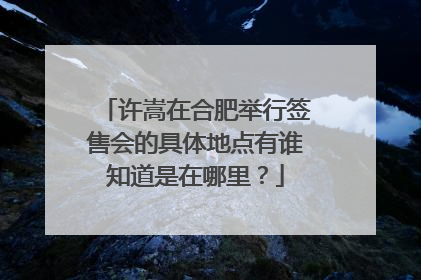 许嵩在合肥举行签售会的具体地点有谁知道是在哪里?