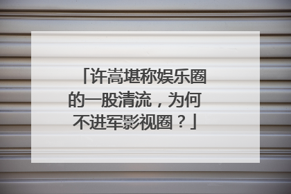 许嵩堪称娱乐圈的一股清流，为何不进军影视圈？