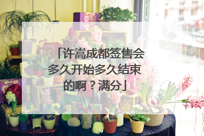 许嵩成都签售会多久开始多久结束的啊?满分