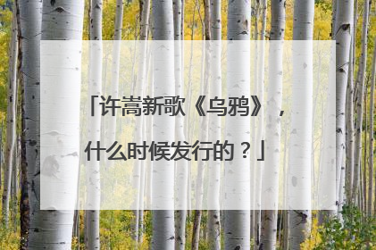 许嵩新歌《乌鸦》,什么时候发行的?