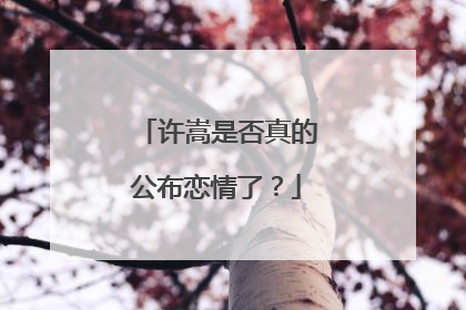 许嵩是否真的公布恋情了?