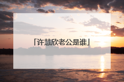 许慧欣老公是谁