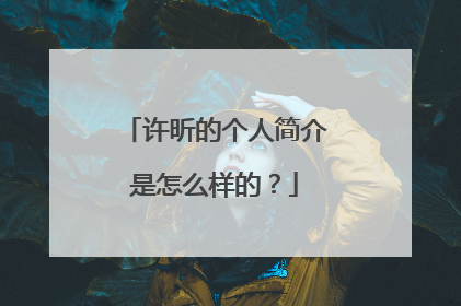 许昕的个人简介是怎么样的?