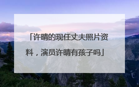 许晴的现任丈夫照片资料,演员许晴有孩子吗