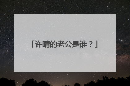 许晴的老公是谁？