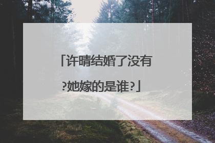 许晴结婚了没有?她嫁的是谁?