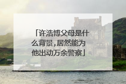 许浩博父母是什么背景,居然能为他出动万余警察