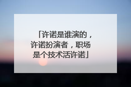 许诺是谁演的,许诺扮演者,职场是个技术活许诺