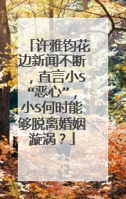 许雅钧花边新闻不断,直言小S“恶心”,小S何时能够脱离婚姻漩涡?