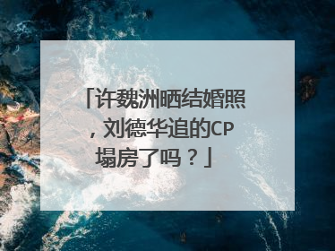 许魏洲晒结婚照,刘德华追的CP塌房了吗?