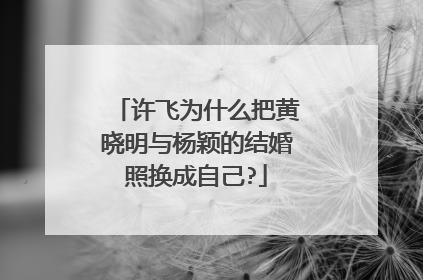 许飞为什么把黄晓明与杨颖的结婚照换成自己?