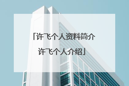 许飞个人资料简介 许飞个人介绍