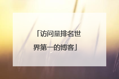 访问量排名世界第一的博客