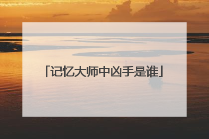 记忆大师中凶手是谁