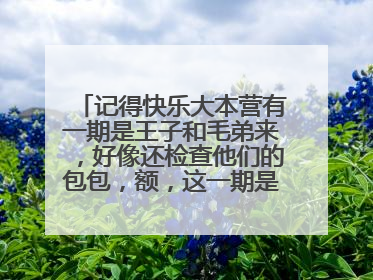记得快乐大本营有一期是王子和毛弟来，好像还检查他们的包包，额，这一期是哪一期啊