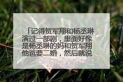 记得贺军翔和杨丞琳演过一部剧，里面好像是杨丞琳的妈和贺军翔他爸要二婚，然后就说杨和贺是兄妹，