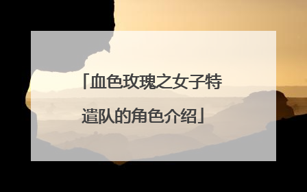 血色玫瑰之女子特遣队的角色介绍