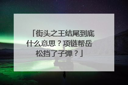 街头之王结尾到底什么意思?项链帮岳松挡了子弹?