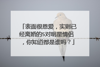 表面很恩爱,实则已经离婚的5对明星情侣,你知道都是谁吗?