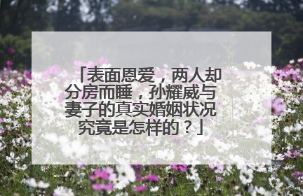表面恩爱，两人却分房而睡，孙耀威与妻子的真实婚姻状况究竟是怎样的？