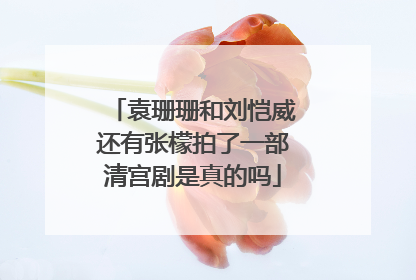 袁珊珊和刘恺威还有张檬拍了一部清宫剧是真的吗