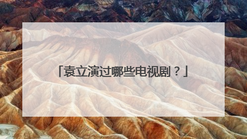 袁立演过哪些电视剧?