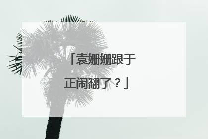 袁姗姗跟于正闹翻了?