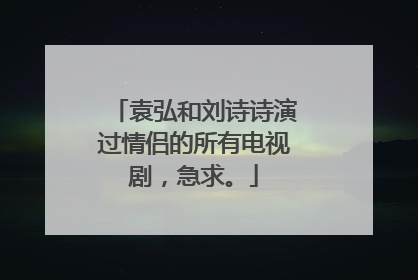 袁弘和刘诗诗演过情侣的所有电视剧,急求。