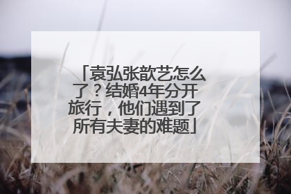 袁弘张歆艺怎么了?结婚4年分开旅行,他们遇到了所有夫妻的难题