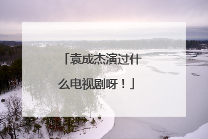 袁成杰演过什么电视剧呀！