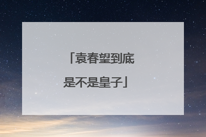 袁春望到底是不是皇子