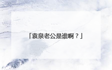 袁泉老公是谁啊？