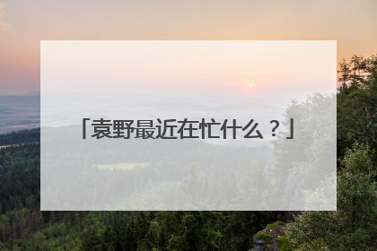 袁野最近在忙什么?