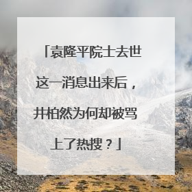 袁隆平院士去世这一消息出来后,井柏然为何却被骂上了热搜?