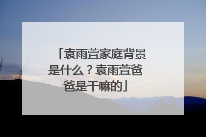 袁雨萱家庭背景是什么？袁雨萱爸爸是干嘛的