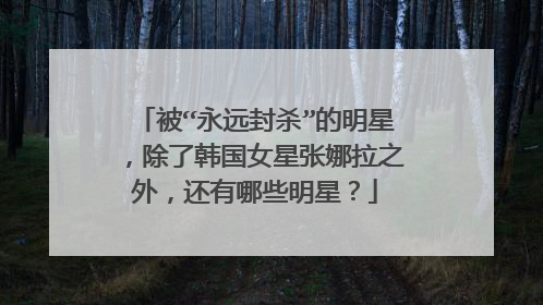 被“永远封杀”的明星，除了韩国女星张娜拉之外，还有哪些明星？