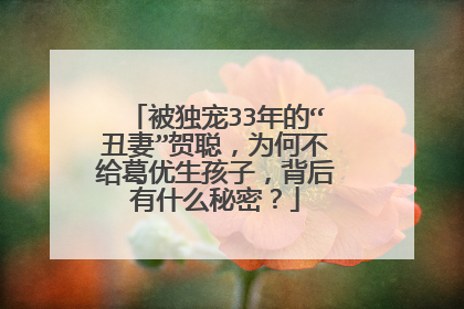 被独宠33年的“丑妻”贺聪，为何不给葛优生孩子，背后有什么秘密？
