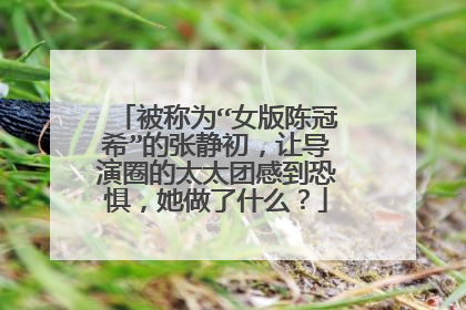 被称为“女版陈冠希”的张静初，让导演圈的太太团感到恐惧，她做了什么？