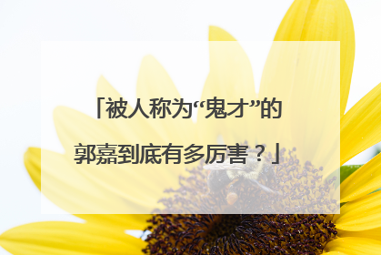 被人称为“鬼才”的郭嘉到底有多厉害?
