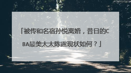被传和名宿孙悦离婚,昔日的CBA最美太太陈露现状如何?