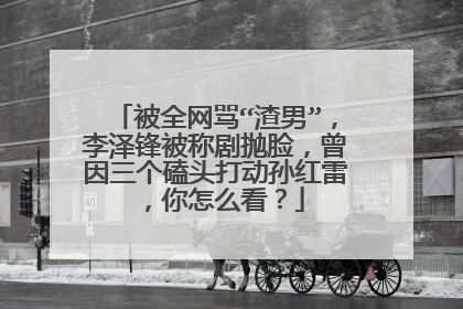 被全网骂“渣男”,李泽锋被称剧抛脸,曾因三个磕头打动孙红雷,你怎么看?