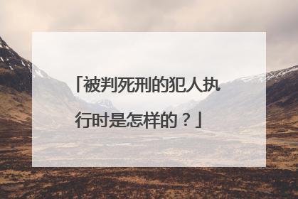 被判死刑的犯人执行时是怎样的？