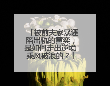 被前夫家暴诬陷出轨的黄奕，是如何走出逆境乘风破浪的？