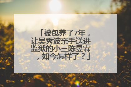被包养了7年，让吴秀波亲手送进监狱的小三陈昱霖，如今怎样了？