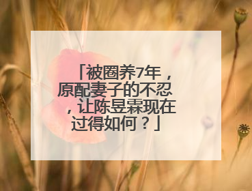 被圈养7年，原配妻子的不忍，让陈昱霖现在过得如何？