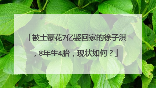 被土豪花7亿娶回家的徐子淇，8年生4胎，现状如何？