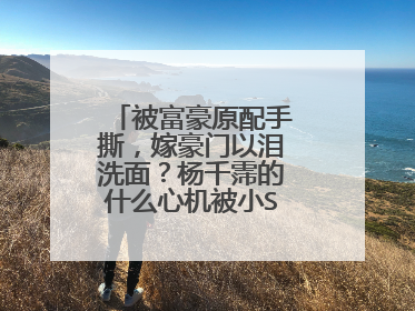 被富豪原配手撕，嫁豪门以泪洗面？杨千霈的什么心机被小S一语道破？