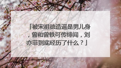 被宋祖德造谣是男儿身，曾和曾轶可传绯闻，刘亦菲到底经历了什么？